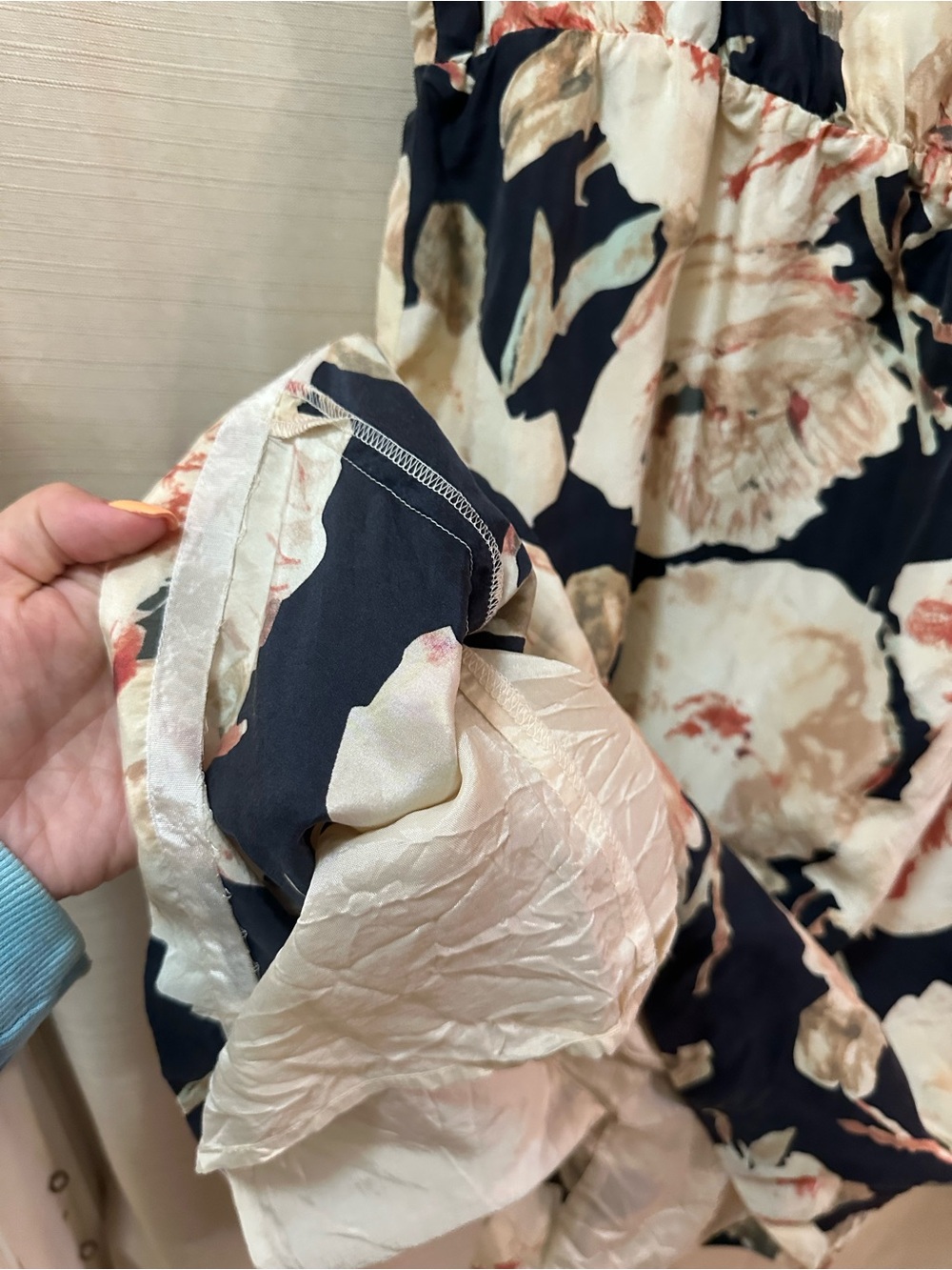 J.Crew 100% Silk Floral Slip Dress Black Pink Cream Lined Size 4 Spaghetti Strap - Picture 3 of 8